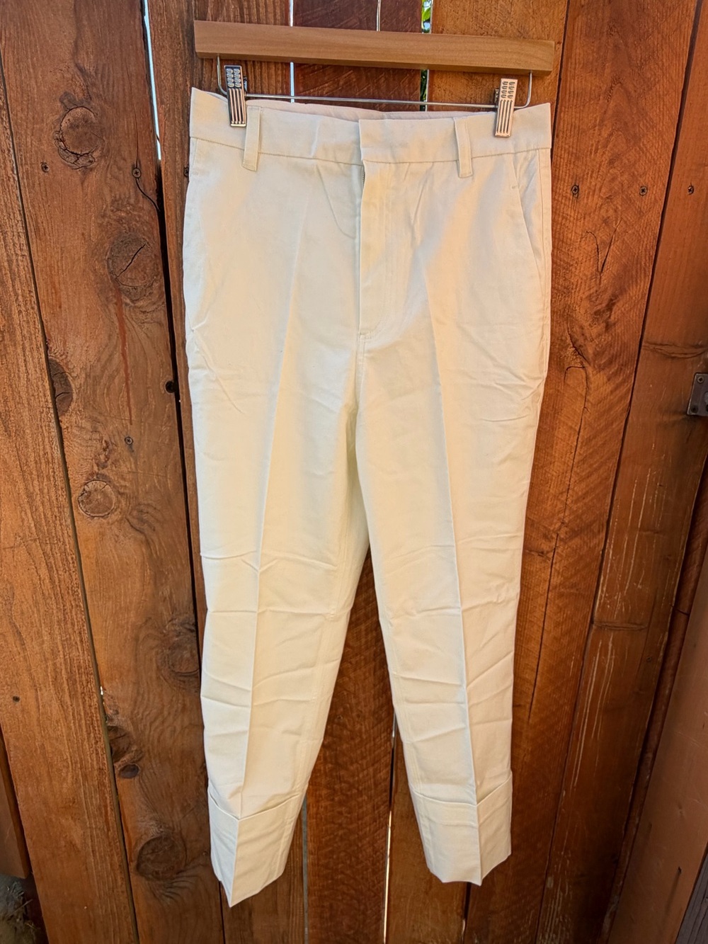 NWT The Script Cropped White Ankle Pants - Tailored High-Rise Fit cotton linen